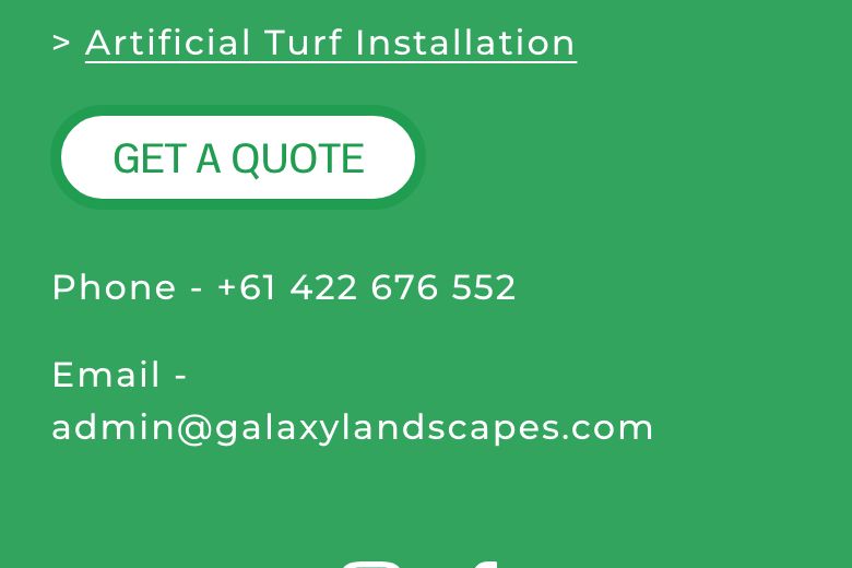 Phone and email in the Galaxy Landscapes footer